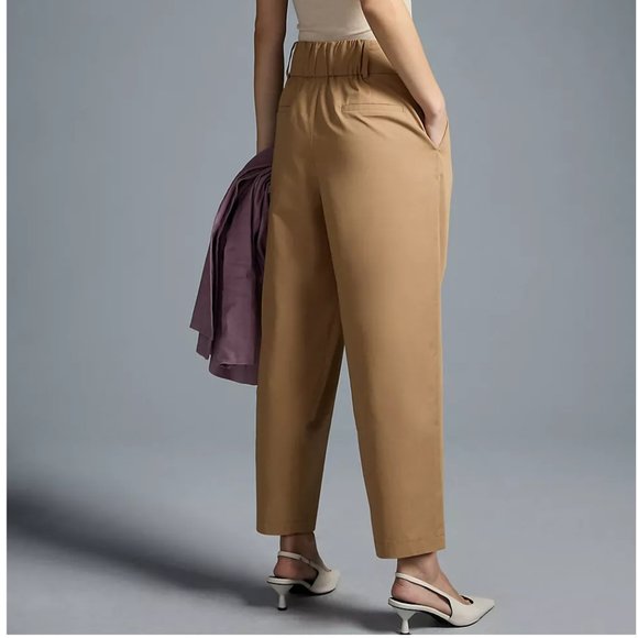 Anthropologie Exquise Barrel-Leg Chino Pants Cedar Brown - Medium - Picture 2 of 9